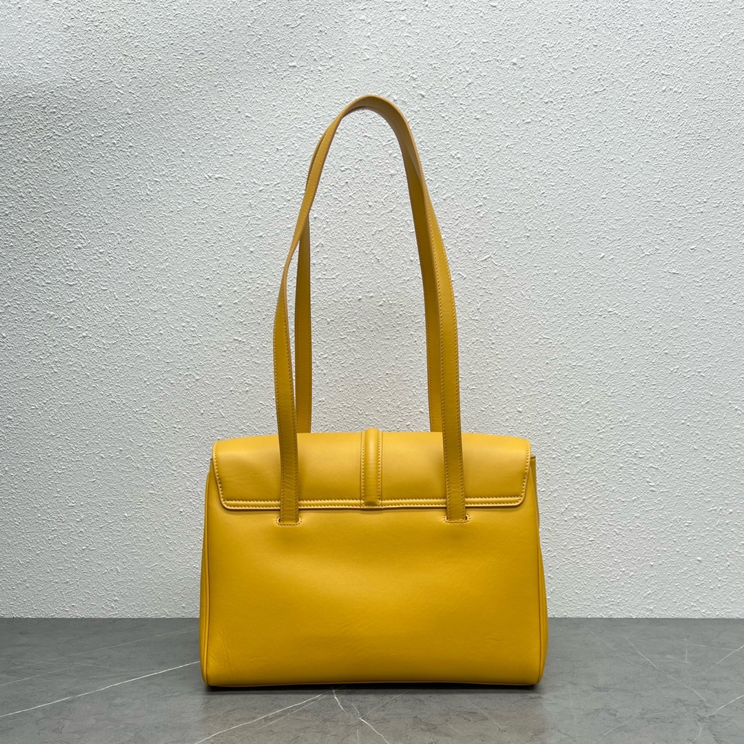 Celine Medium Soft 16 Smooth Calfskin Handbag Shoulder Bag Yellow 195543